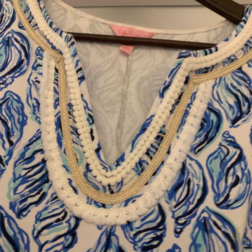 Lilly Pulitzer Embellished blue and white with beaded detailing.